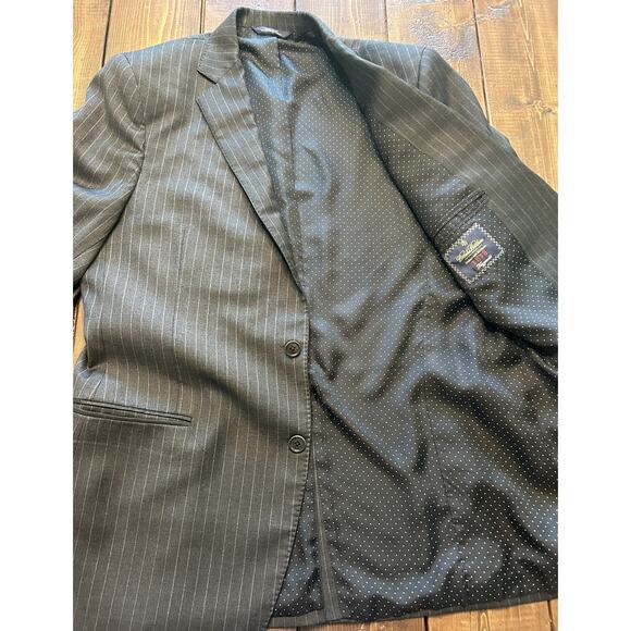 Men's Brooks Brothers 1818 Fitzgerald Wool Striped Jacket Size 44 L Bespoke - Picture 1 of 7